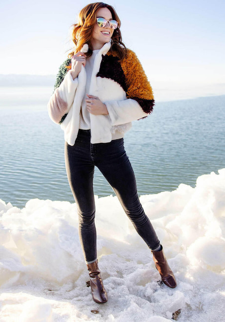  Freestyle Faux Fur Varsity Jacket 