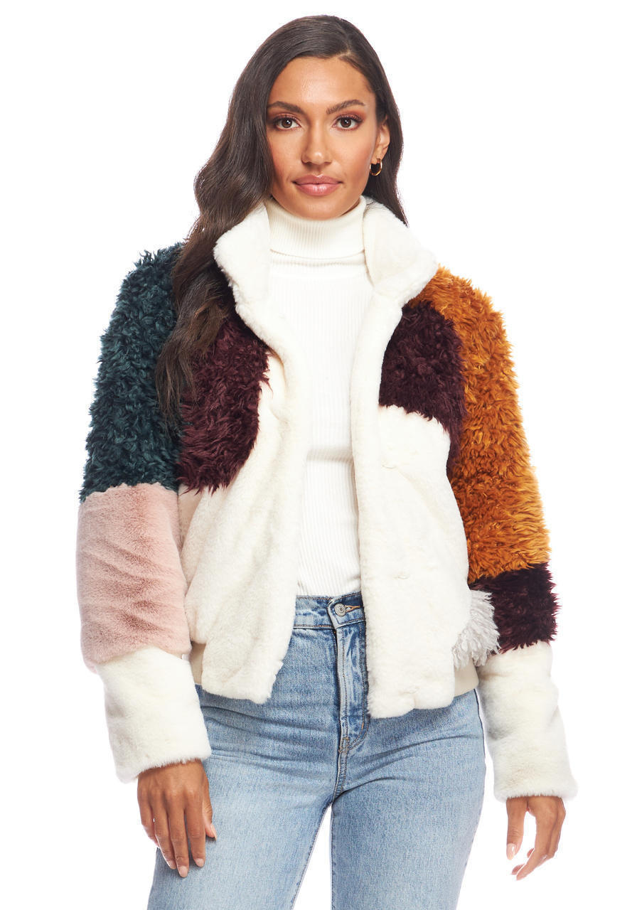  Freestyle Faux Fur Varsity Jacket 