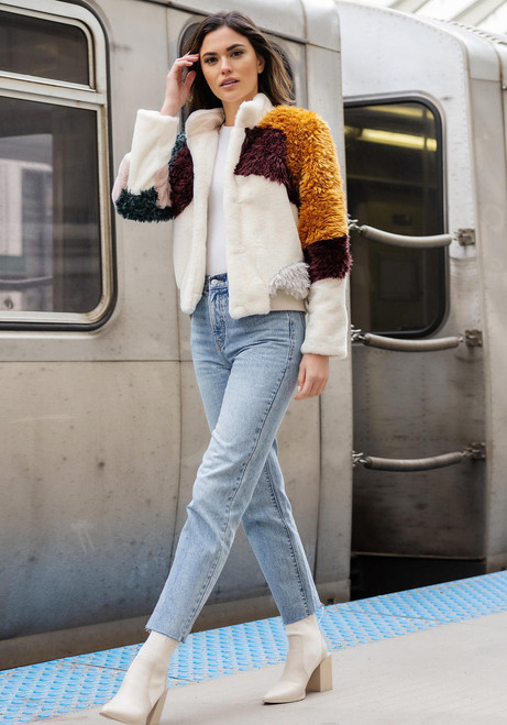  Freestyle Faux Fur Varsity Jacket 