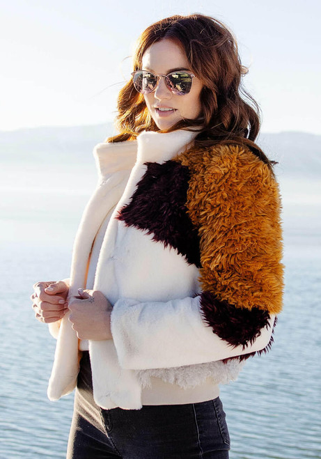  Freestyle Faux Fur Varsity Jacket 