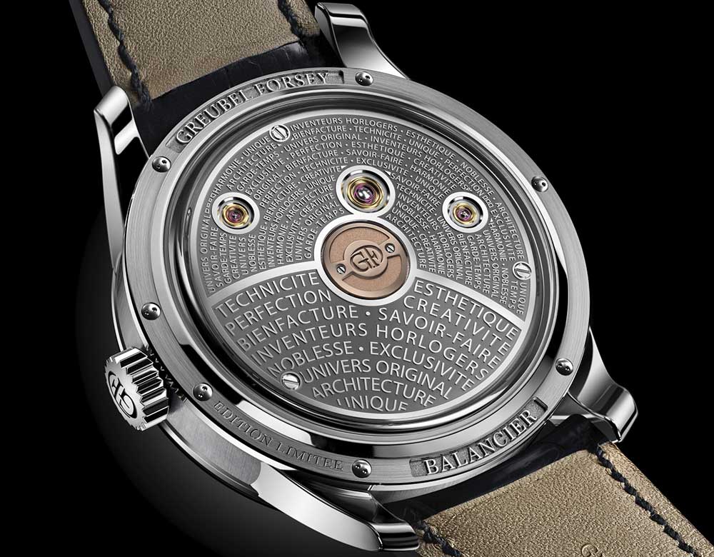 greubel forsey balancier contemporain closeup caseback