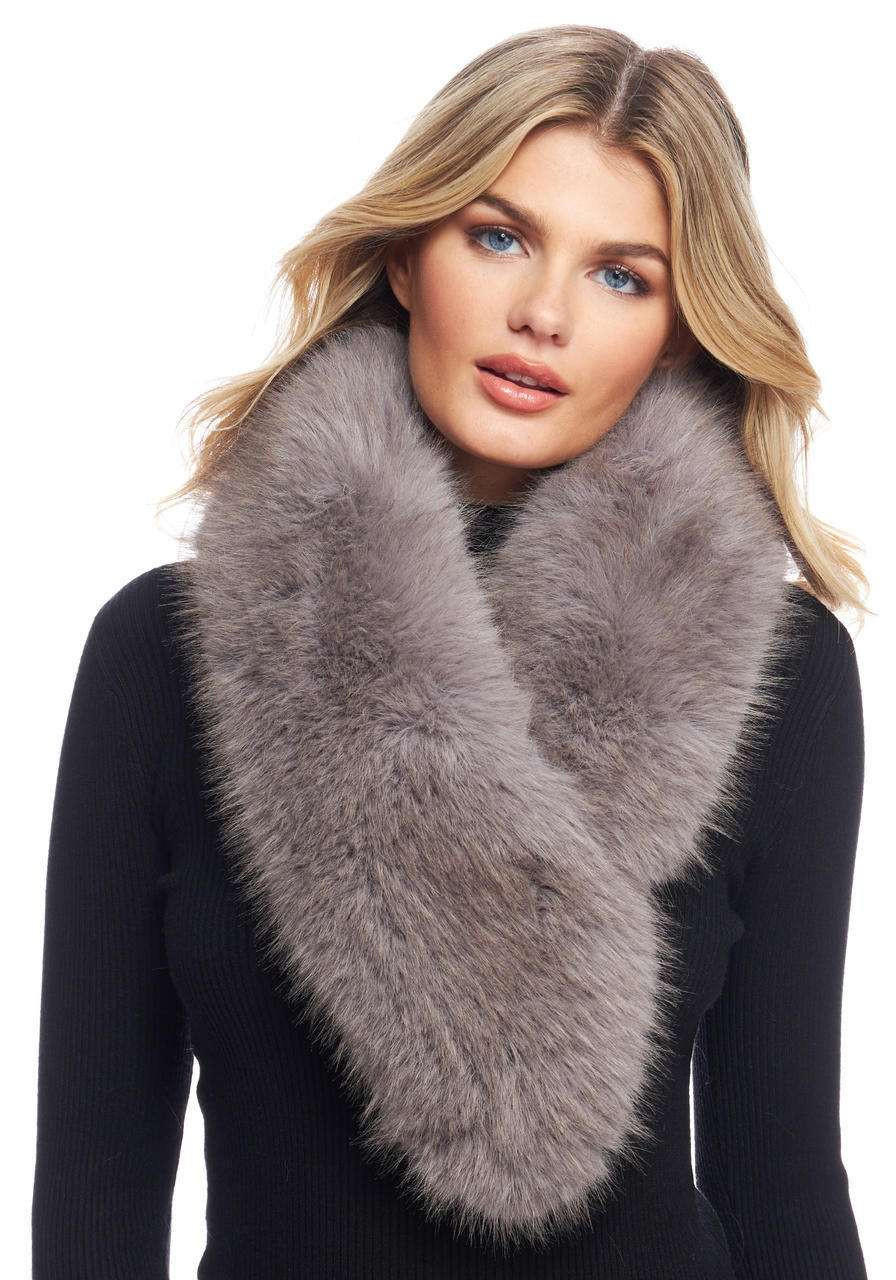 Grey Fox Faux Fur Chateau Clip Scarf