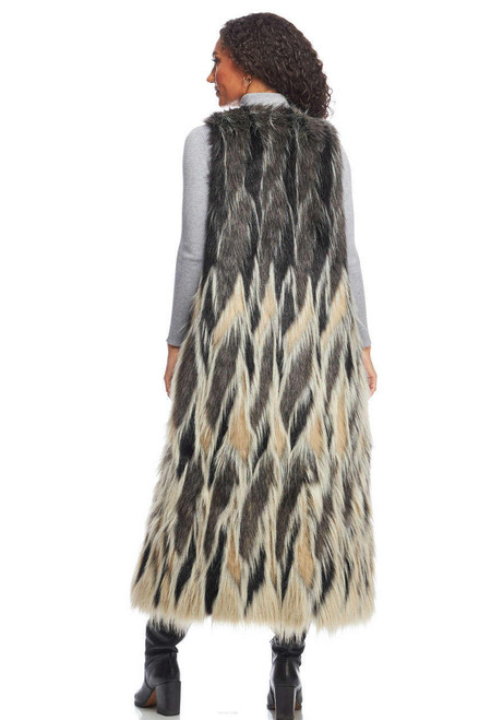  Influencer Faux Fur Maxi Vest 