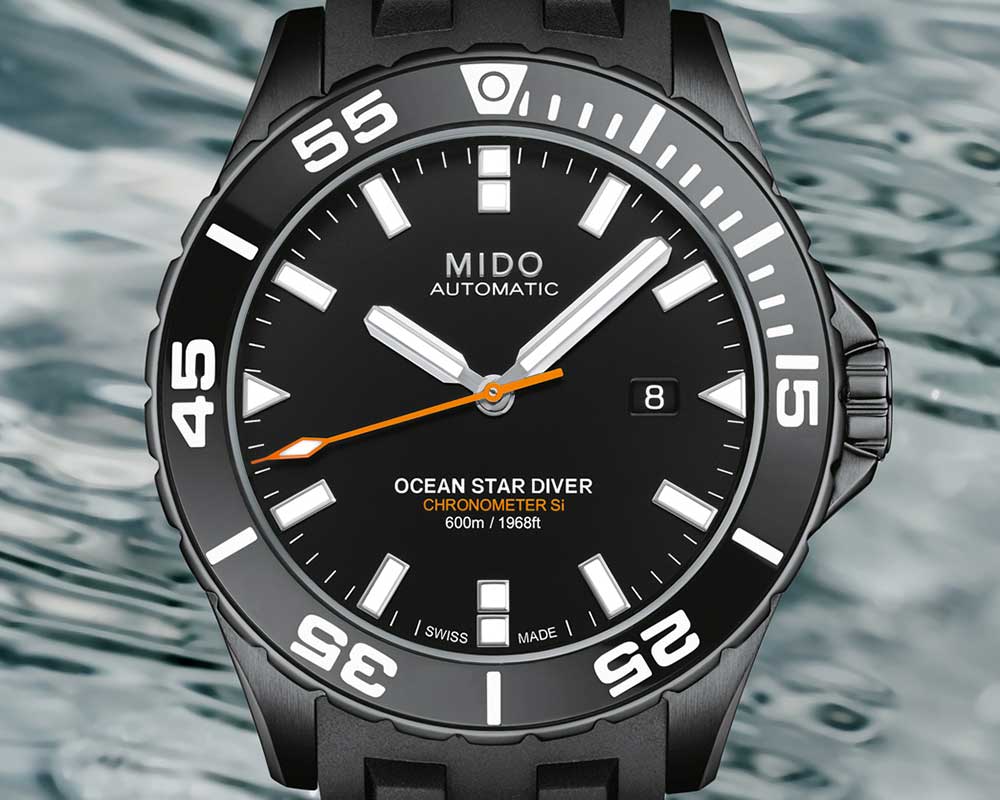 mido ocean star diver 600 closeup