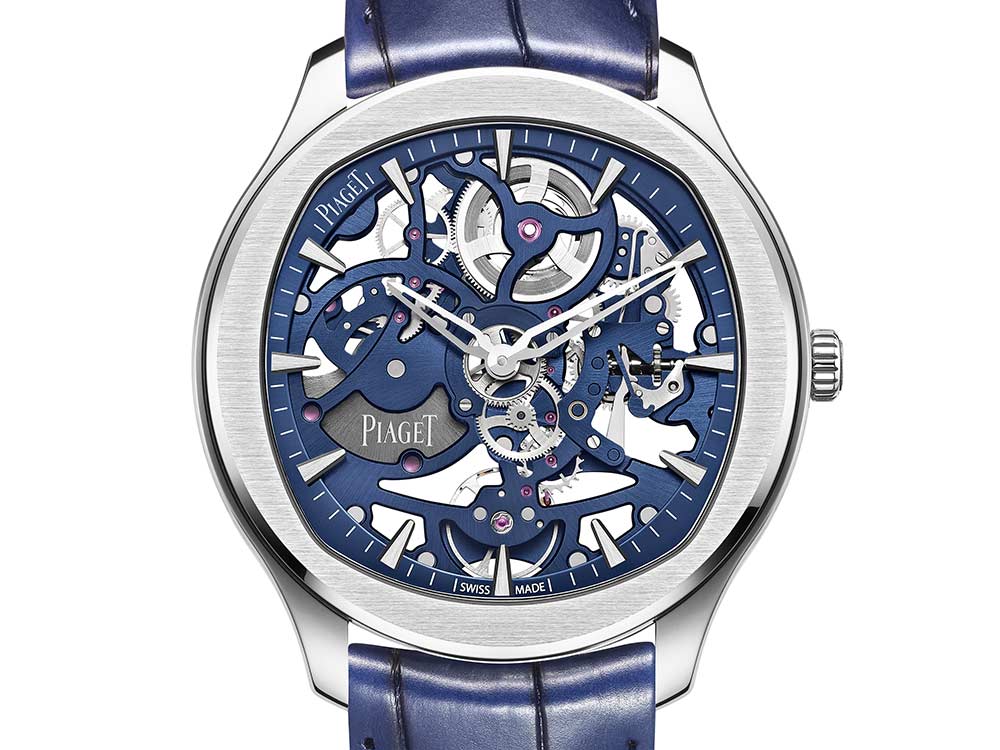 piaget polo skeleton closeup blue version