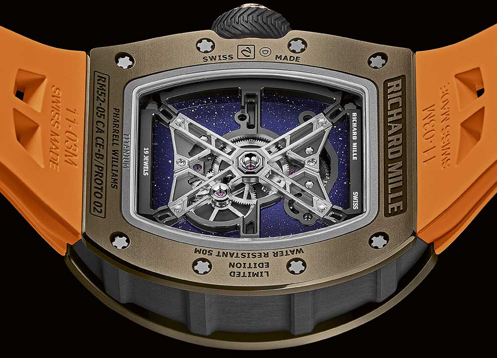 richard mille rm 52 05 tourbillon pharrell williams caseback