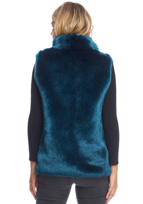  Sapphire Mink Faux Fur Couture Hook Vest 