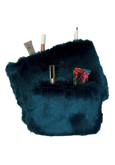 Sapphire Mink Faux Fur Travel Pouches (Set of 2)
