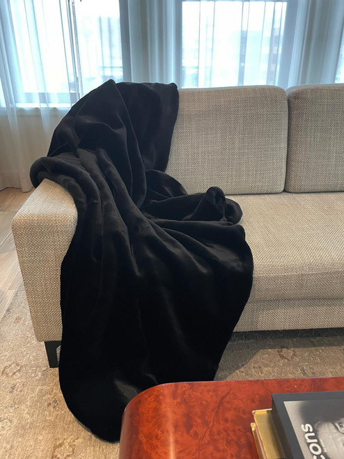  Signature Series Black Sheared Beaver Faux Fur Throws 