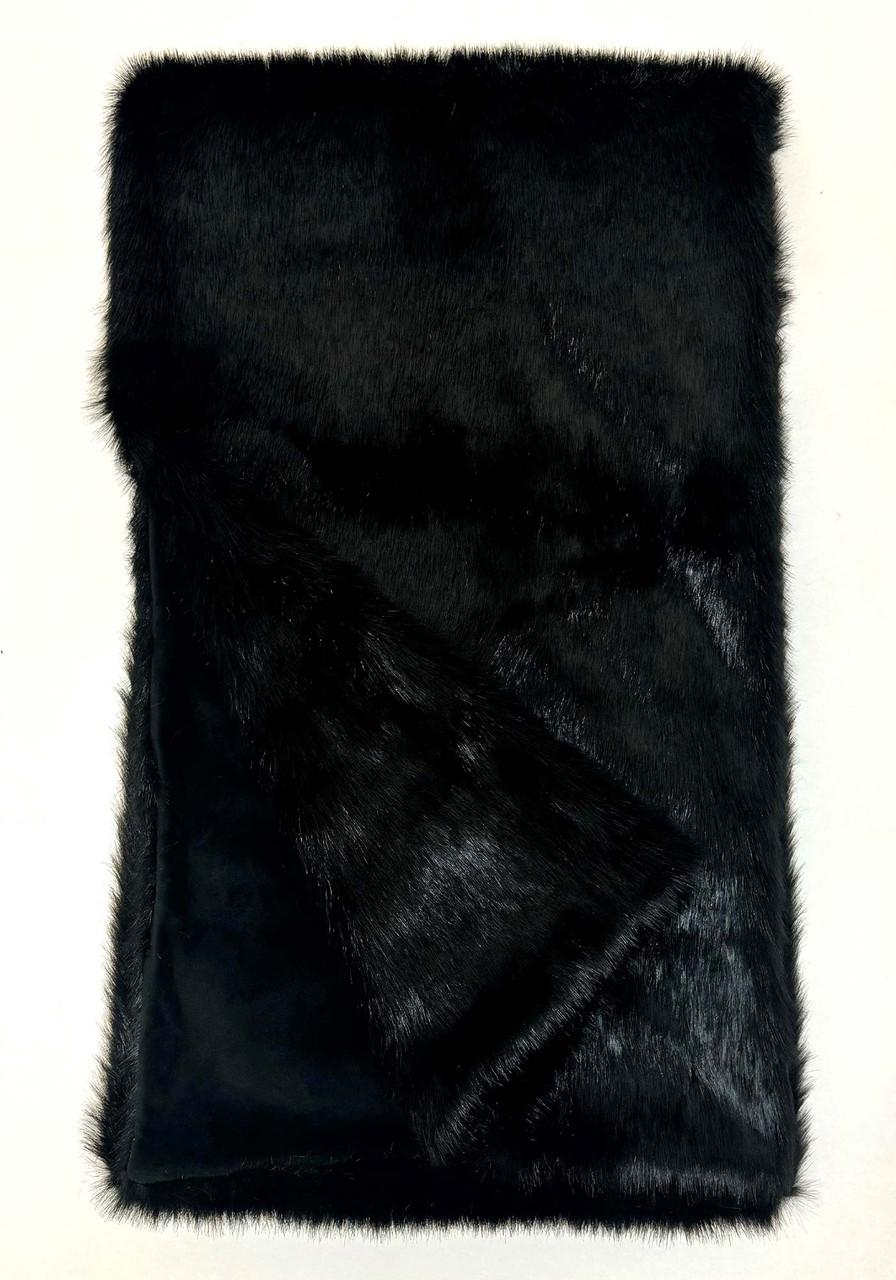 Signature Series Short Black Fox Faux Fur Throws