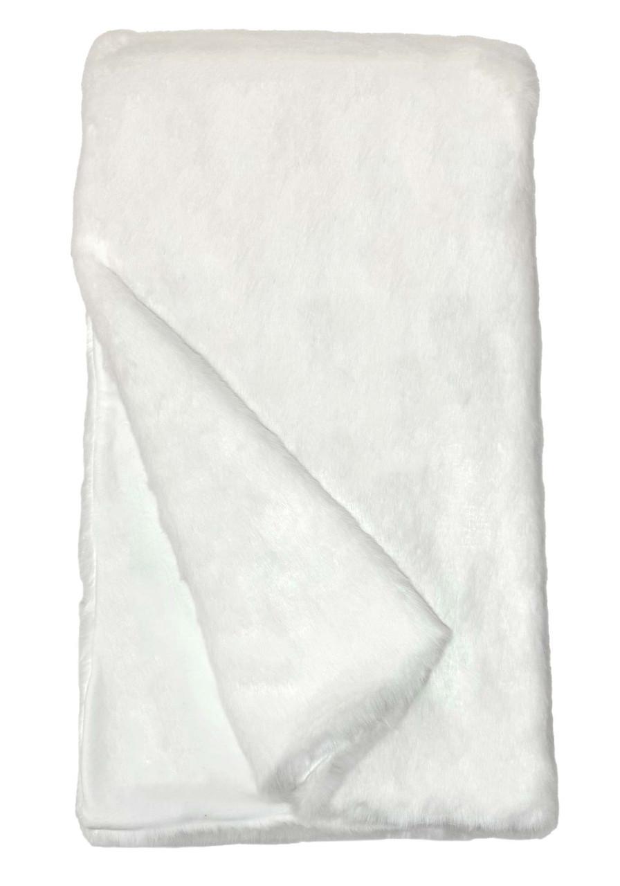 Signature Series Unpelted White Mink Faux Fur Throws