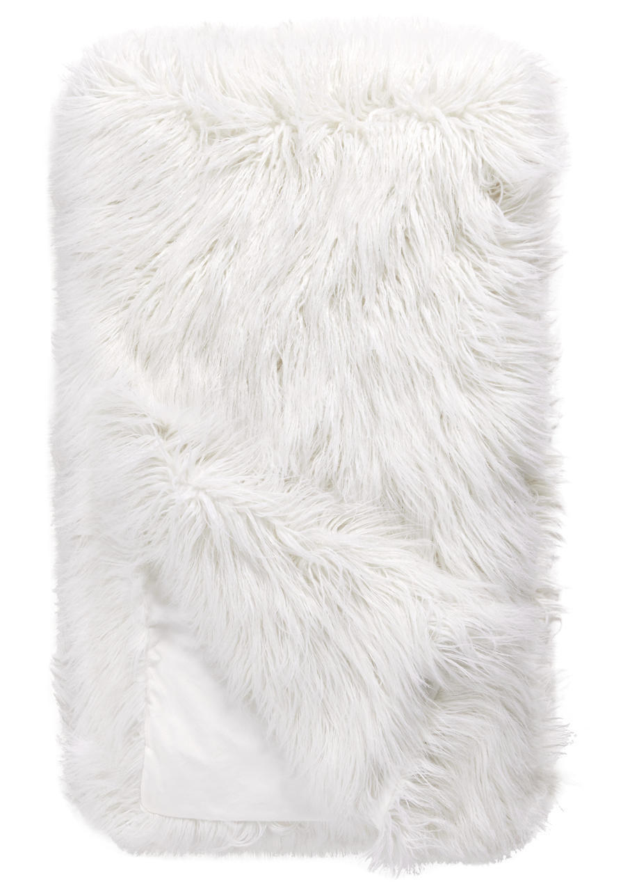  Signature Series White Tibetan Lamb Faux Fur Throws 