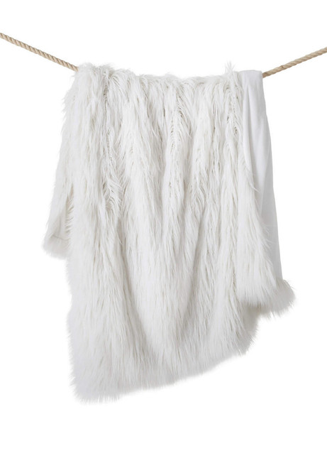  Signature Series White Tibetan Lamb Faux Fur Throws 