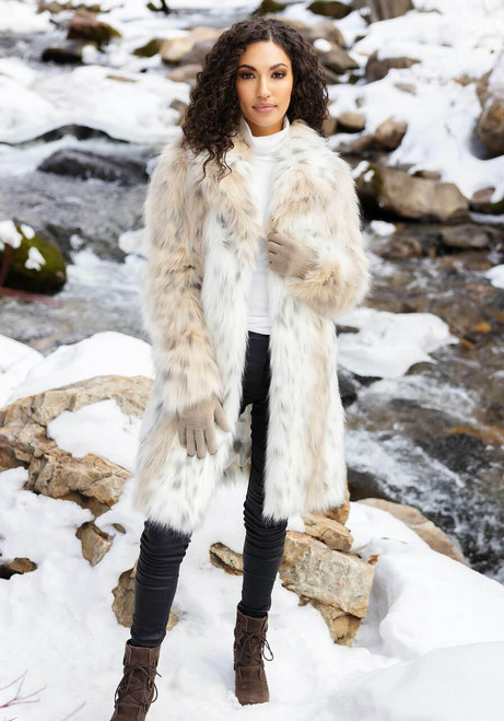  Snow Lynx Faux Fur Fireside Stroller Coat 