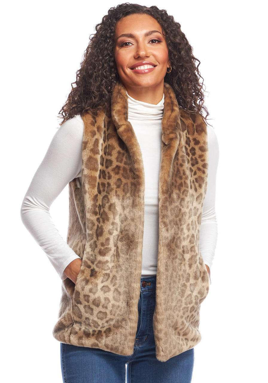Vintage Leopard Faux Fur Hook Vest