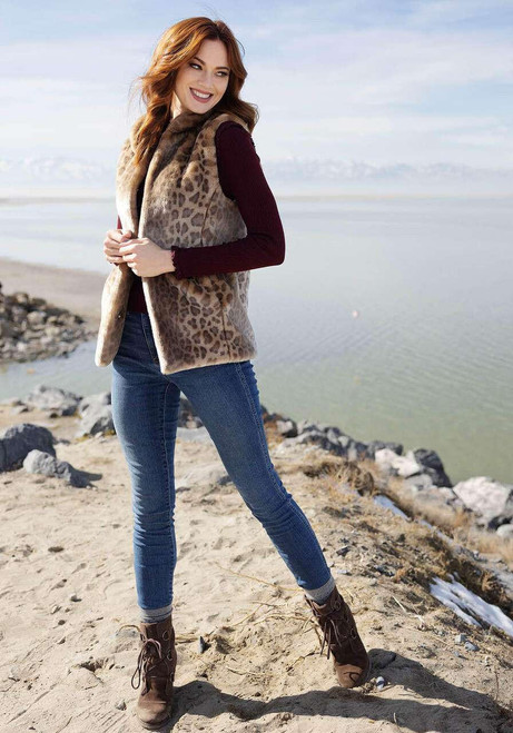 Vintage Leopard Faux Fur Hook Vest