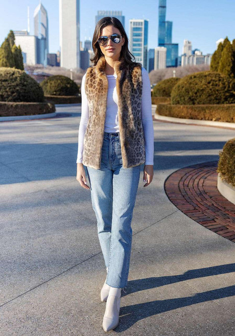 Vintage Leopard Faux Fur Hook Vest