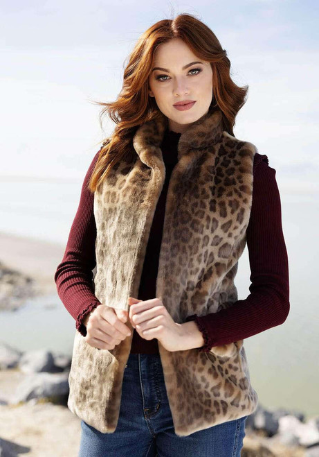 Vintage Leopard Faux Fur Hook Vest