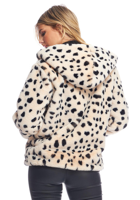  Wild Cheetah Faux Fur Hooded Parka 
