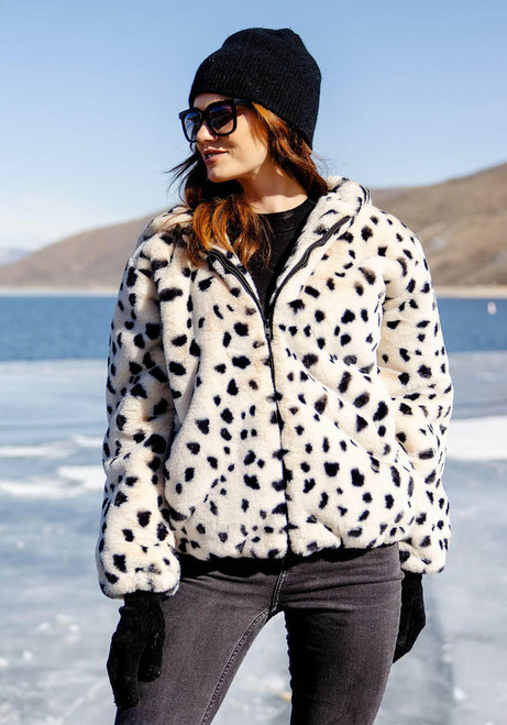  Wild Cheetah Faux Fur Hooded Parka 