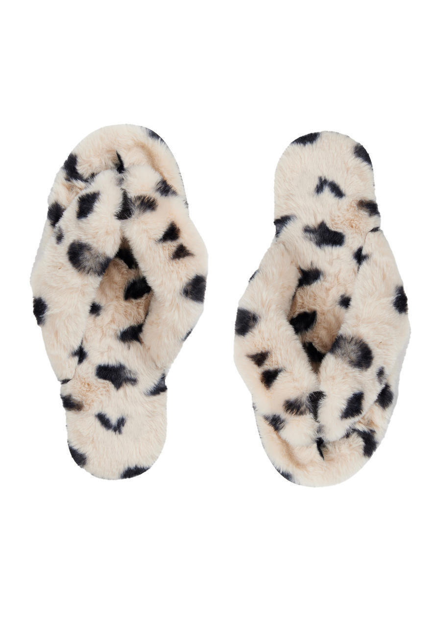  Wild Cheetah Faux Fur Slippers 
