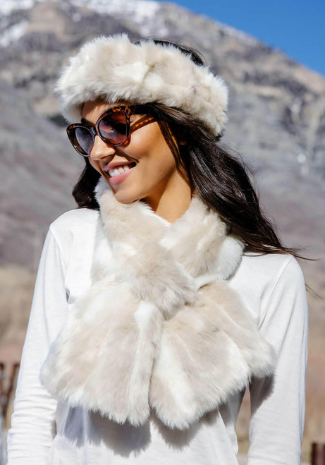  Winter Rabbit Faux Fur Halo Headband 