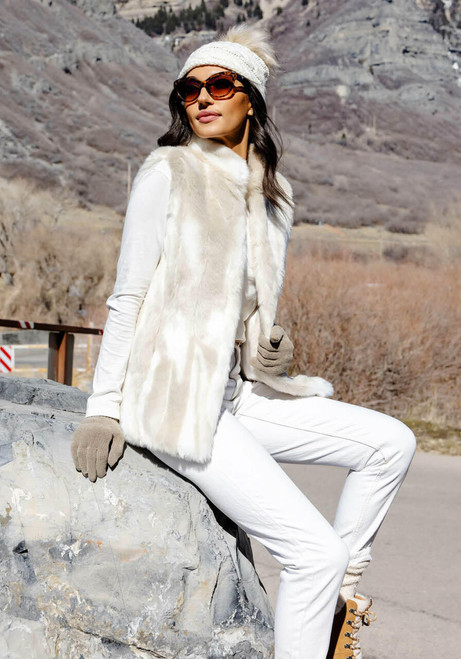  Winter Rabbit Faux Fur Hook Vest 