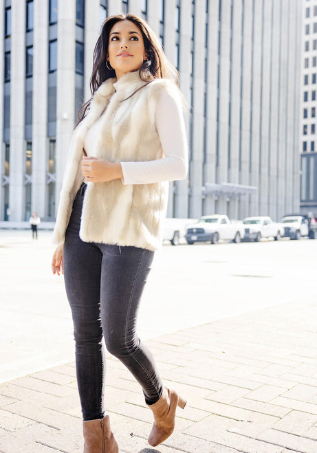  Winter Rabbit Faux Fur Hook Vest 