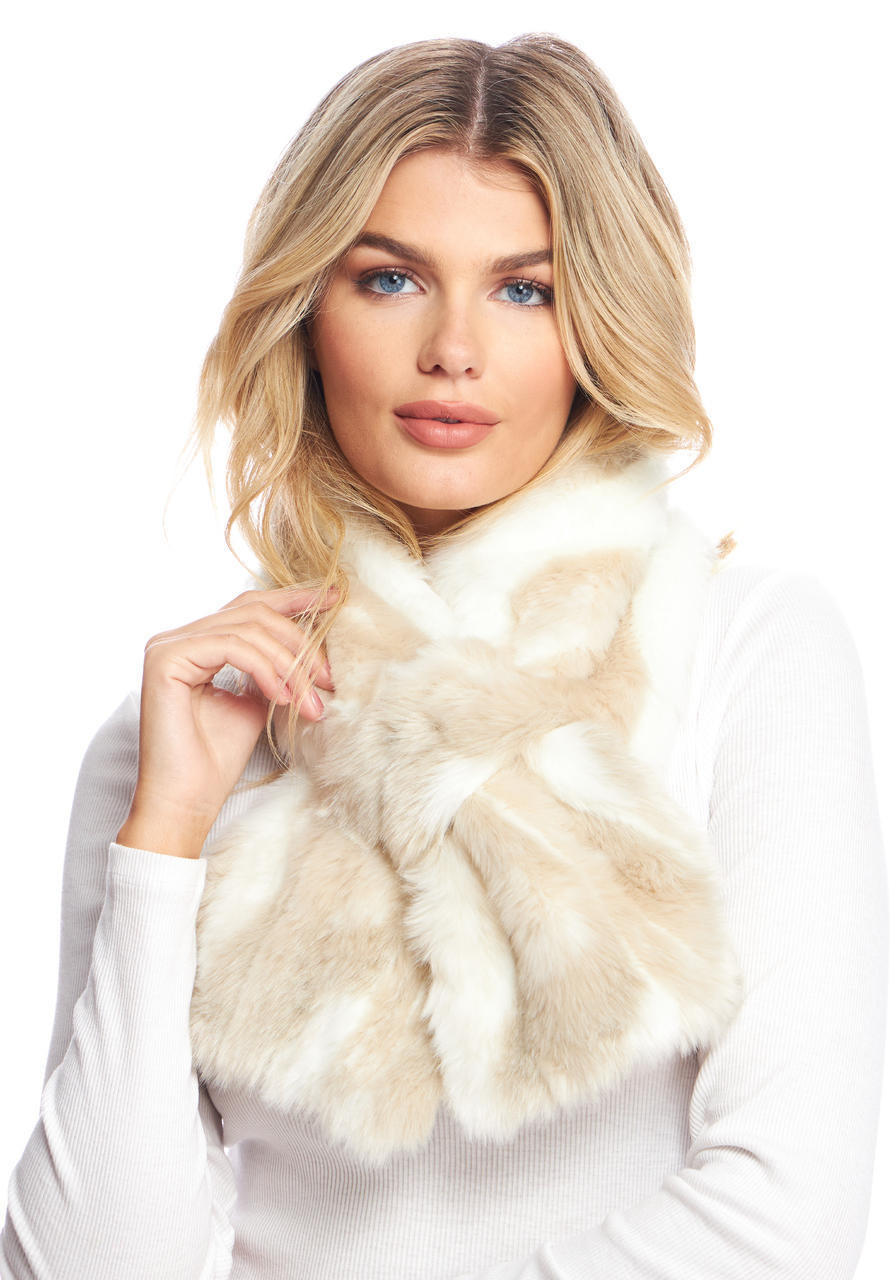  Winter Rabbit Faux Fur Loop Scarf 